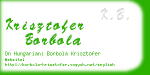 krisztofer borbola business card